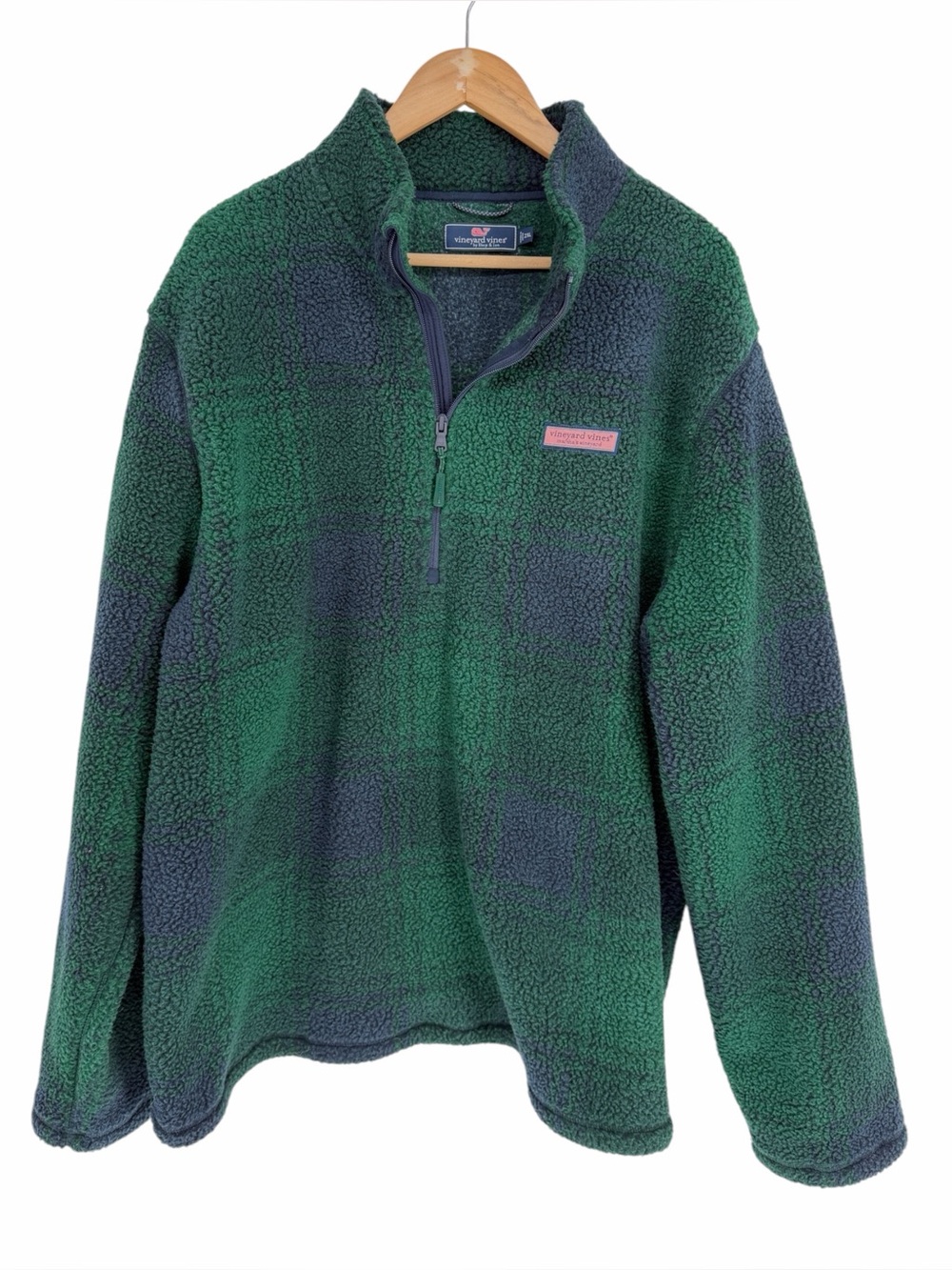 Vineyard Vines Stillwater Sherpa Plaid Half Zip Pullover Men - 2XL